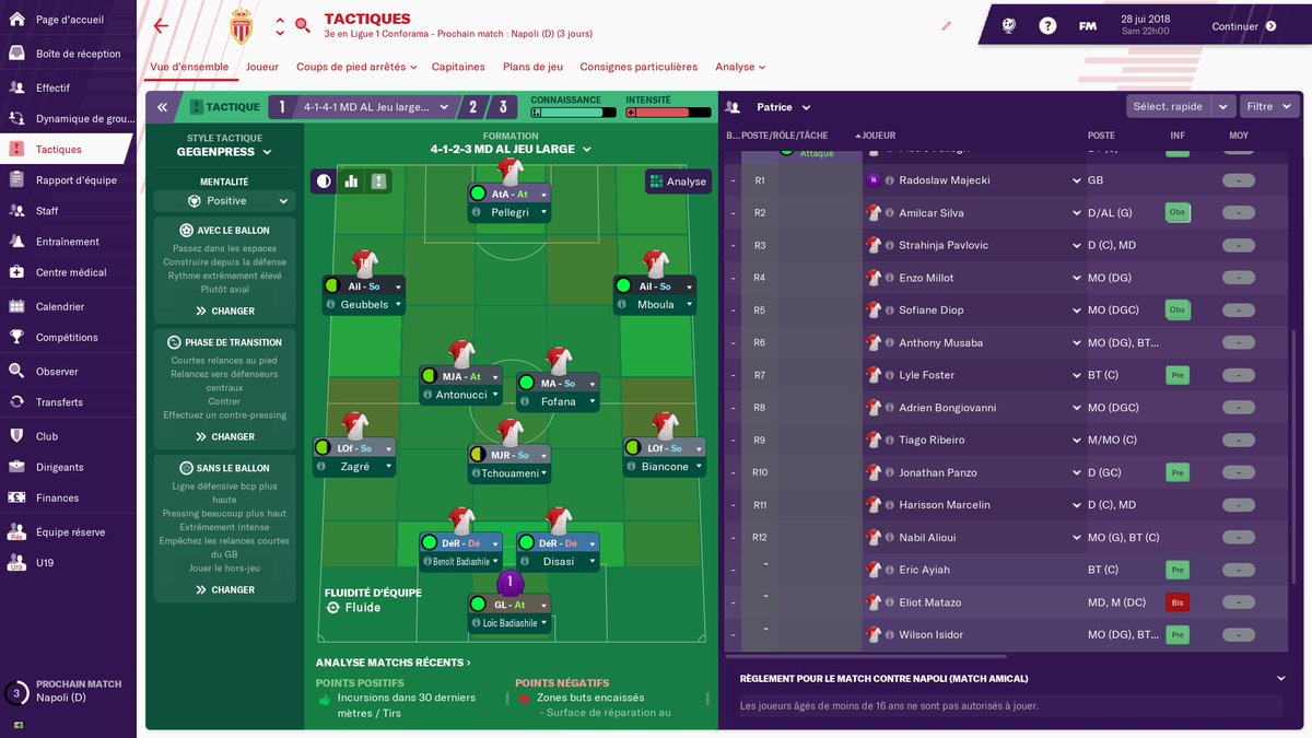 AlyumdrA's tweet image. [THREAD] NOS JEUNES ONT DU TALENT (ou pas) !!!

15 jours de vacances à la maison, on va donc s'occuper avec une partie de #FM19 (j'ai pas le 20) en jouant avec l'@AS_Monaco et uniquement les -21ans de l'effectif !

0 transfert possible, voyons ou ça va nous mener tout ça... 🤔