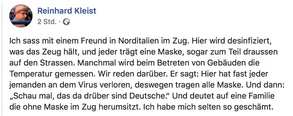Mein lieber Kollege Reinhard Kleist ist nicht auf Twitter, daher teile ich seinen Post auf diesem Weg mit euch.