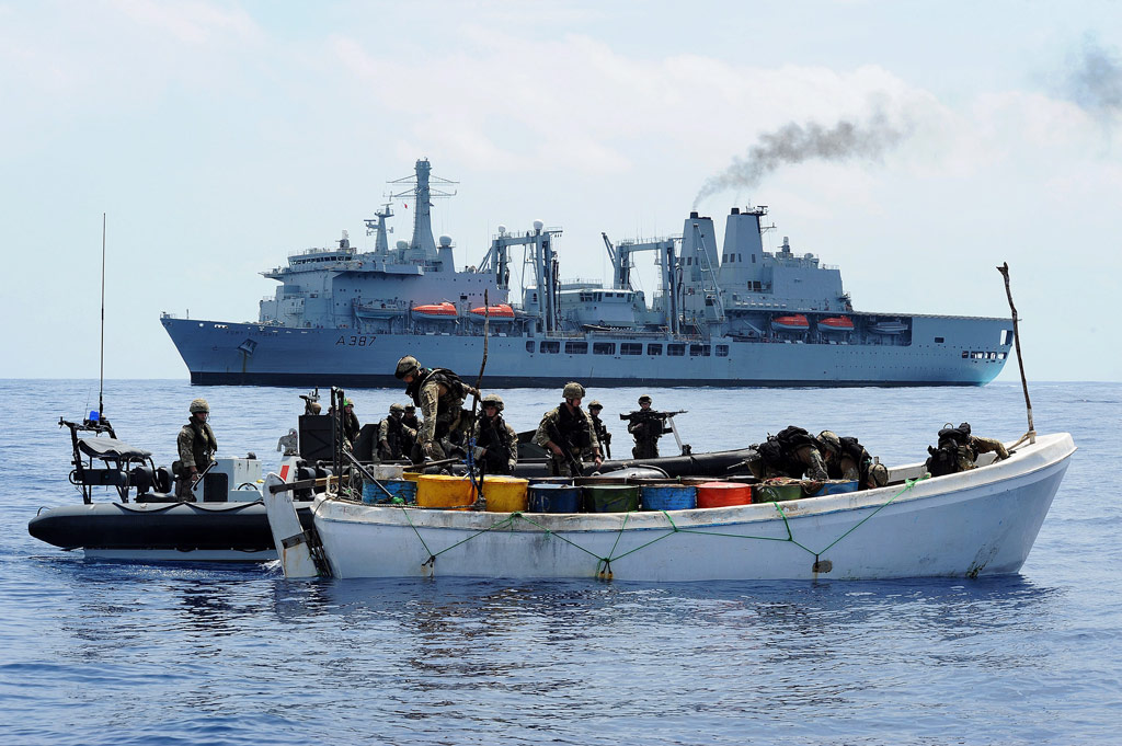 The Royal Fleet Auxillary also undertakes counter-piracy patrols and counter-narcotic operations, like those seen in the Caribbean. Simply put, acting as a barrier similar to the United States Coast Guard in stopping the movement of illegal substances north and island-bound.