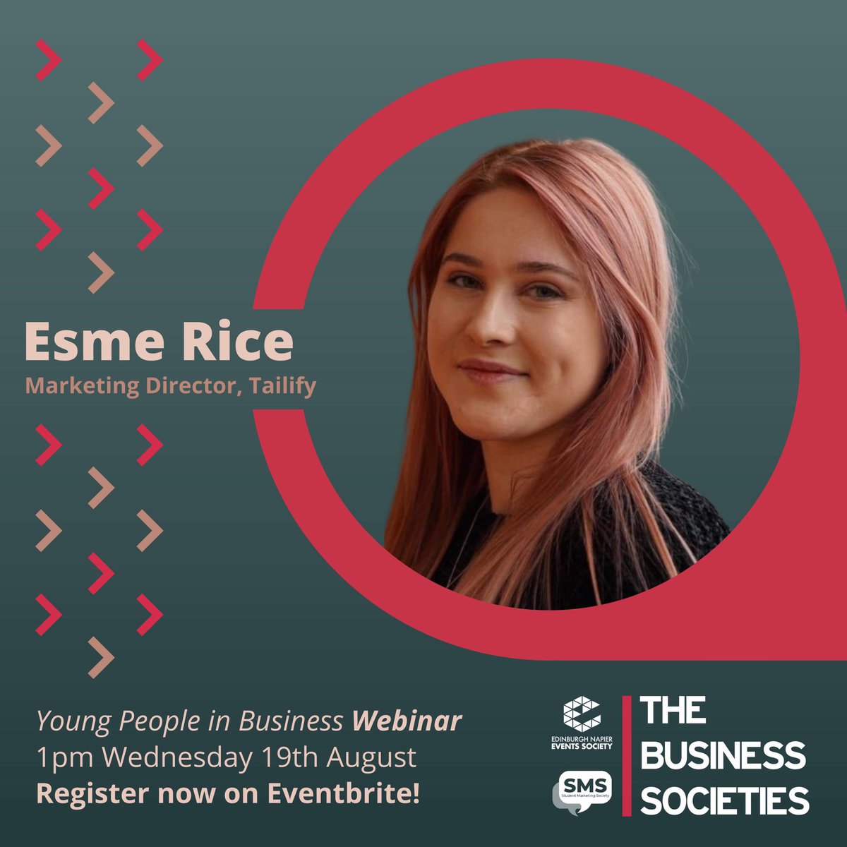 smsnapier's tweet photo. ✌🏼SECOND SPEAKER✌🏼

We are delighted to announce that the Marketing Director of @Tailify Esme Rice will be joining us to talk all things marketing at our Young People in Business Webinar with @EdNapEvents 🤟🏼

Register your free ticket here 👇🏼
https://t.co/zecG7iZGzc https://t.co/2TCQ4lhIIy