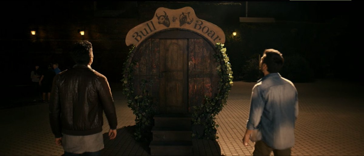 The Bull and Boar. A bar named after two things the boys can't eat (or drink at, because haraam).