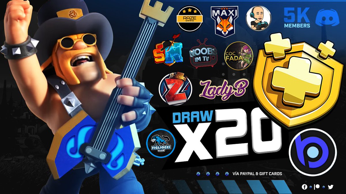 Hi everyone !!! We just reached 5⃣K Discord members!

😱Special 5K Giveaway 20 GOLD PASES!

🎁First giveaway is here!
Gold Pass + One Exclusive Blueprint layout of any TH 

        🔃 RT and follow to participate! Winner in 72h

Stay tuned to our CC Twitters posted in comments⬇️