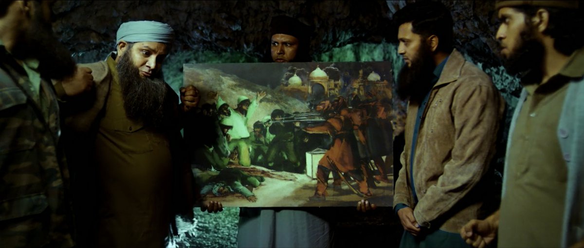 Ah, Goya's The Third of May 1808 inspired this moment. Subverting history to serve a mangled perspective, et al.