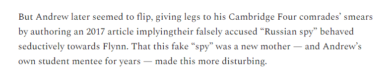 OK pretty clear at this point that Schrage has a reason for not using Lokhova's name in his article even though he's making repeated references to her & how she was viciously picked to be a patsy for this Russian Collusion Hoax targeting Flynn, and then discarded.
