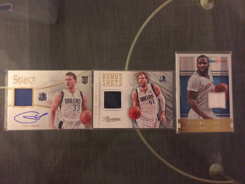 Mavericks: Gal Mekel RPA: $5Dirk Nowitzki relic: $5 Raymond Felton relic: $3