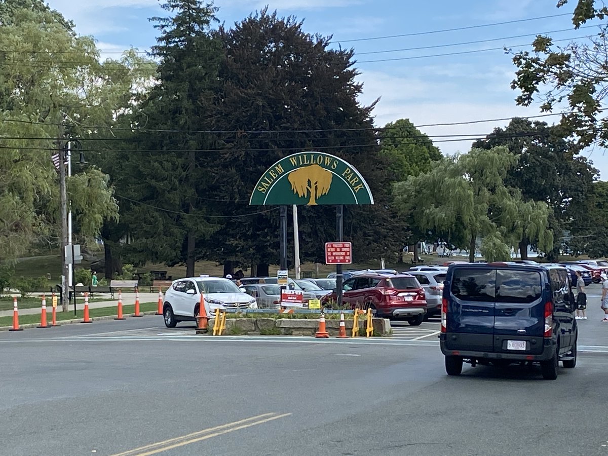 Salem Willows. An interesting lesson in how transportation policy has spillover effects. Decades ago, this was the northern terminus of the train line from Boston. An amusement park, including ferris wheel, roller coaster, and carousel grew up at the water's edge