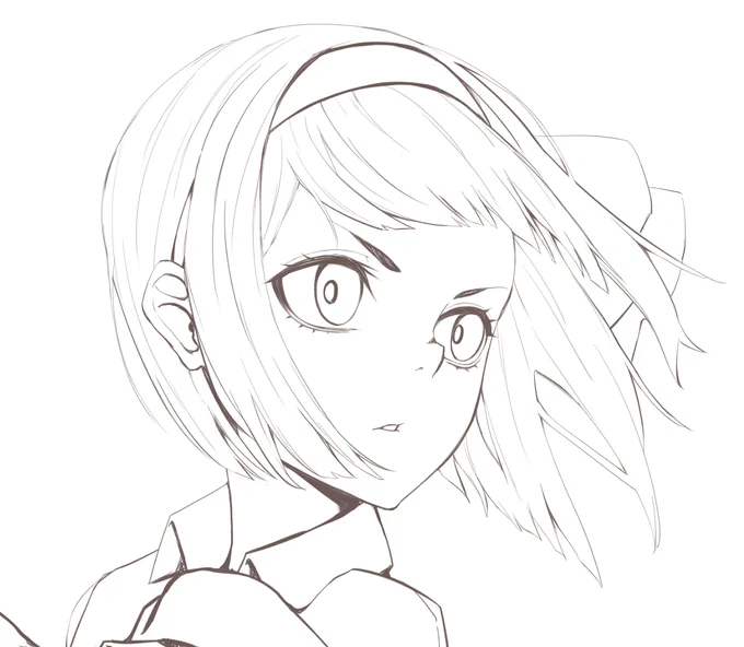 みょん顔の線画 