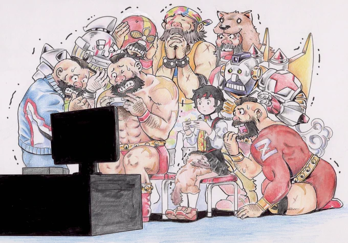 e-sports!
さくら??ザンギエフ ズ
#ストV
#格ゲーキャラ描こうぜ 
#ザンギエフ 
#アナログイラスト 