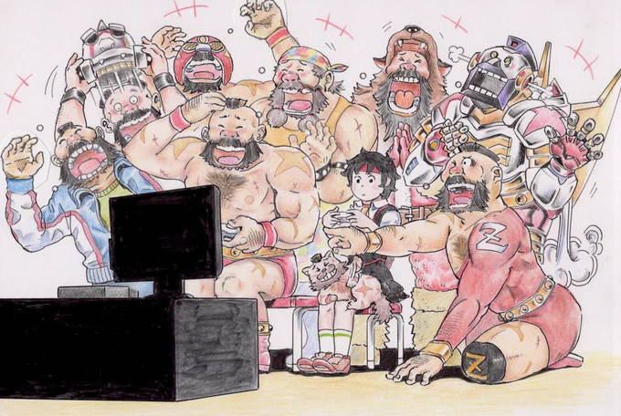 e-sports!
さくら??ザンギエフ ズ
#ストV
#格ゲーキャラ描こうぜ 
#ザンギエフ 
#アナログイラスト 