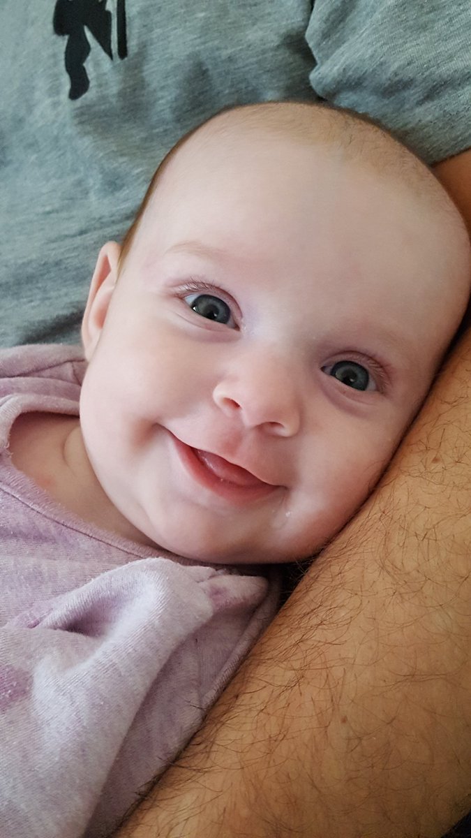 lucyabeavis's tweet photo. Can't help but smile back when you see this little smiley face π don't even mind getting woken in the night as she has a little smile to greet you ππ€ #happybubba https://t.co/4orSB4mzFJ