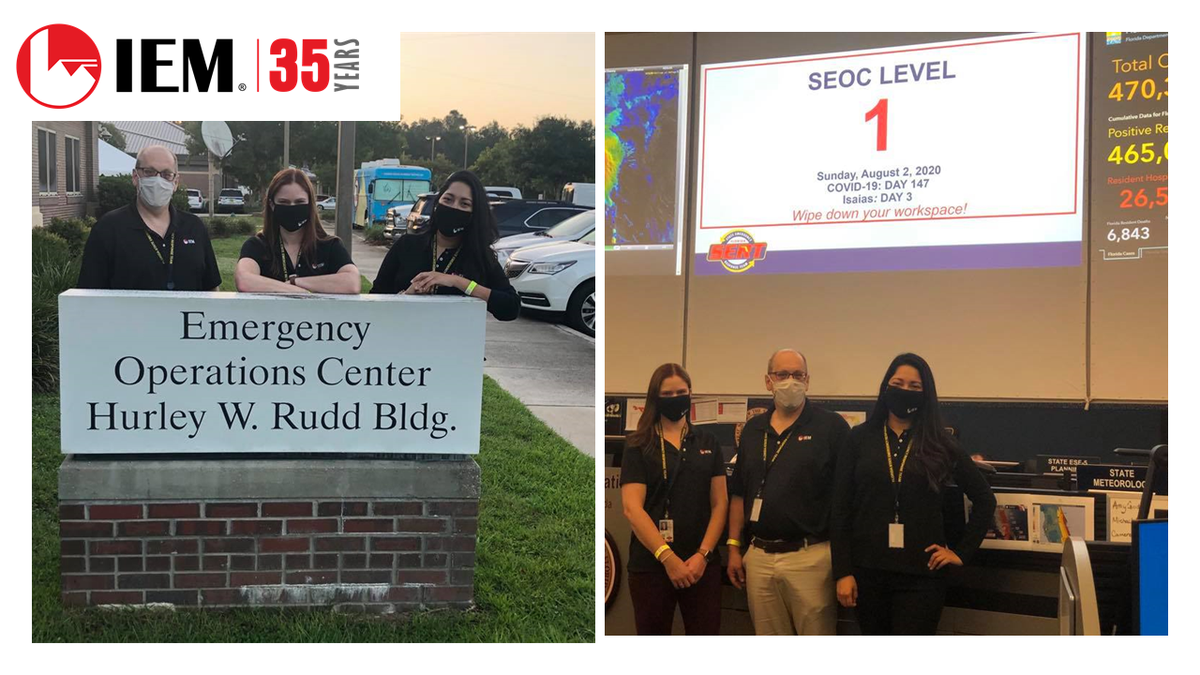 IEMNews's tweet photo. #TeamIEM is deployed to the Florida State EOC in support of the hard-working#FDEM @FLSERT team and their co-response of #covid19 operations #hurricaneisaias.
#ProudIEMers #stateEOC #FDEM #emergencymanagement #disasterresponse #covid19response #coresponse https://t.co/HQLCmIVIPI