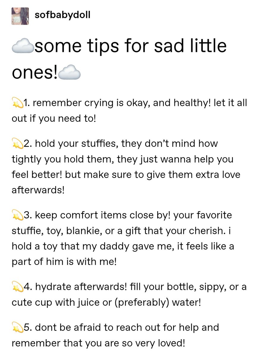 softtbean's tweet photo. 💞 tips for sad littles https://t.co/LB9ct6Glff