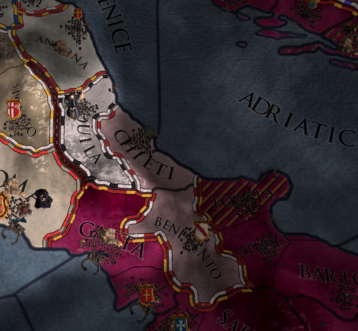 Hold uppppp. Apulia and Salerno are free. There's a non-zero chance that Herleve might get that super-sweet crown if the claims fall the right way.Time to flip to the Queen of Sicily ambition, early. Just in case.