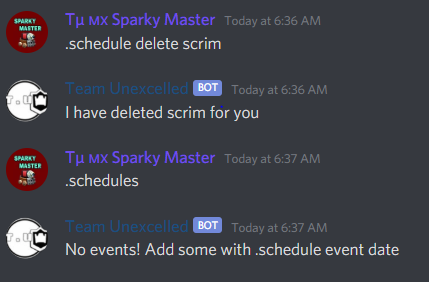 TUnexcelled's tweet photo. The bot is making everything a lot more organized. I think he is also working on speech commands and replies. For anyone wondering, we won that scrim 2-1. @G0dWa11 and @thesparkymaster ran rocket/miner cycle in 2v2s! How toxic 🤣

#foreverunexcelled https://t.co/HL9sBpJXLM