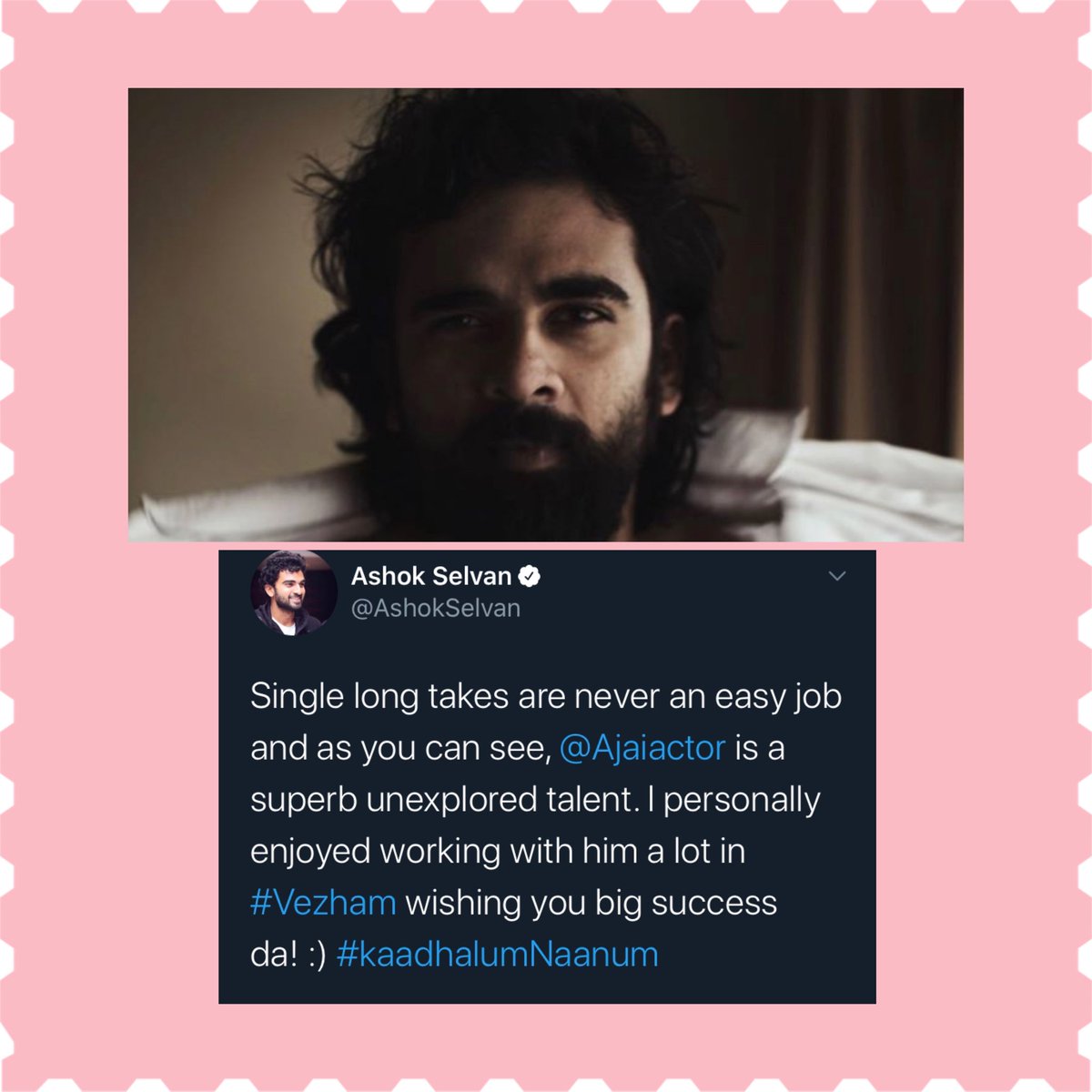 Ajaiactor's tweet photo. Thanks Ashok @AshokSelvan for the love and support and also for the call❤️ Means a lot for the small team. 😊🙏

#KaadhalumNaanum 
https://t.co/WkYeVA1muu
@Dir_SathishC @SenthilJip @Thedramaador @VishnuCithan @ShakthiArvind @Moviebuffindia @RIAZtheboss @CtcMediaboy @ganesh_madan https://t.co/WrIHfSQFVT