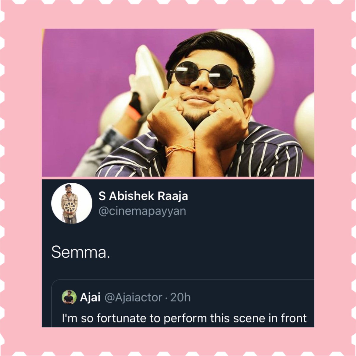 Ajaiactor's tweet photo. Thank you brother @cinemapayyan for the love and support. ❤️ Means a lot for the small team. 😊🙏

#KaadhalumNaanum 
https://t.co/WkYeVA1muu
@Dir_SathishC @SenthilJip @Thedramaador @VishnuCithan @ShakthiArvind @Moviebuffindia @RIAZtheboss @CtcMediaboy @ganesh_madan https://t.co/sl3c183V0c