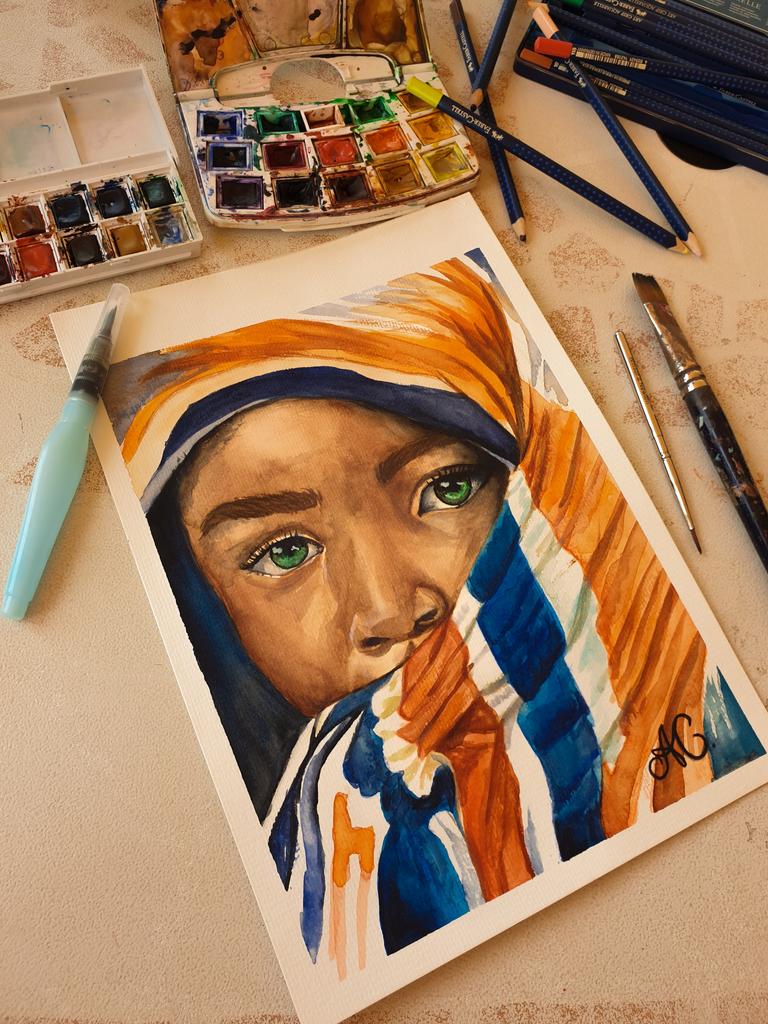 RodenasAlicia's tweet photo. Me parece que le estoy cogiendo el gustillo a esto de las acuarelas. 🥰🧡🧕🏾 https://t.co/PWRQ6cZIXl