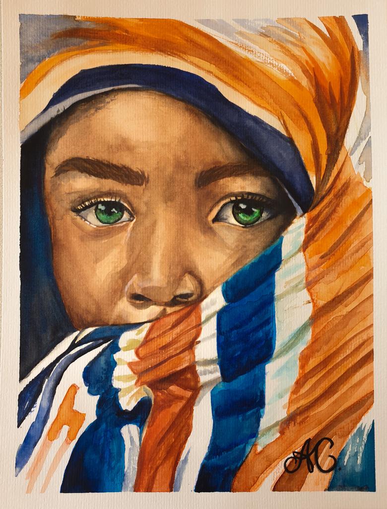 Me parece que le estoy cogiendo el gustillo a esto de las acuarelas. 🥰🧡🧕🏾