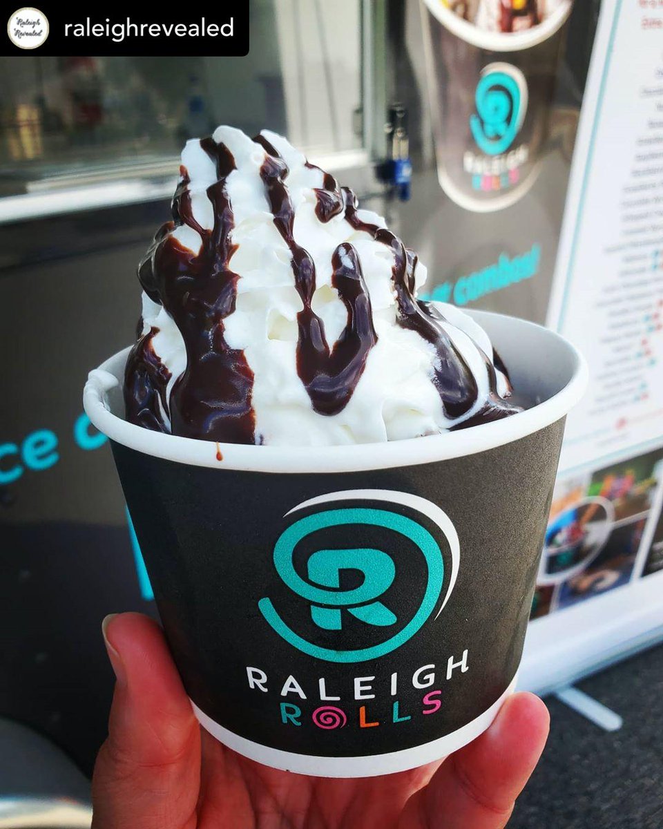 RaleighRolls's tweet photo. How to enjoy your Sunday, 101. 🙌 Stop by Renaissance Park from 12:30 - 3 pm today. #RollsOnWheels will be parked at 1363 Ileagnes Rd. in #RaleighNC, serving up the perfect summer treat! 😋
📷: #raleighrevealed
#RaleighRolls #HandRolledIceCream #SundayFunday https://t.co/DcJ8Mmb8l8