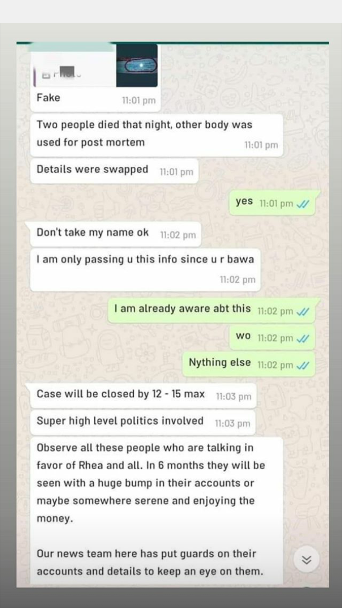 thakursumitoo9's tweet photo. #IndiaScreamsCBI4SSR
#DishaSaliyan 
It's clear from this chat that super level politics done in both cases. https://t.co/M8yZ9NVZBG