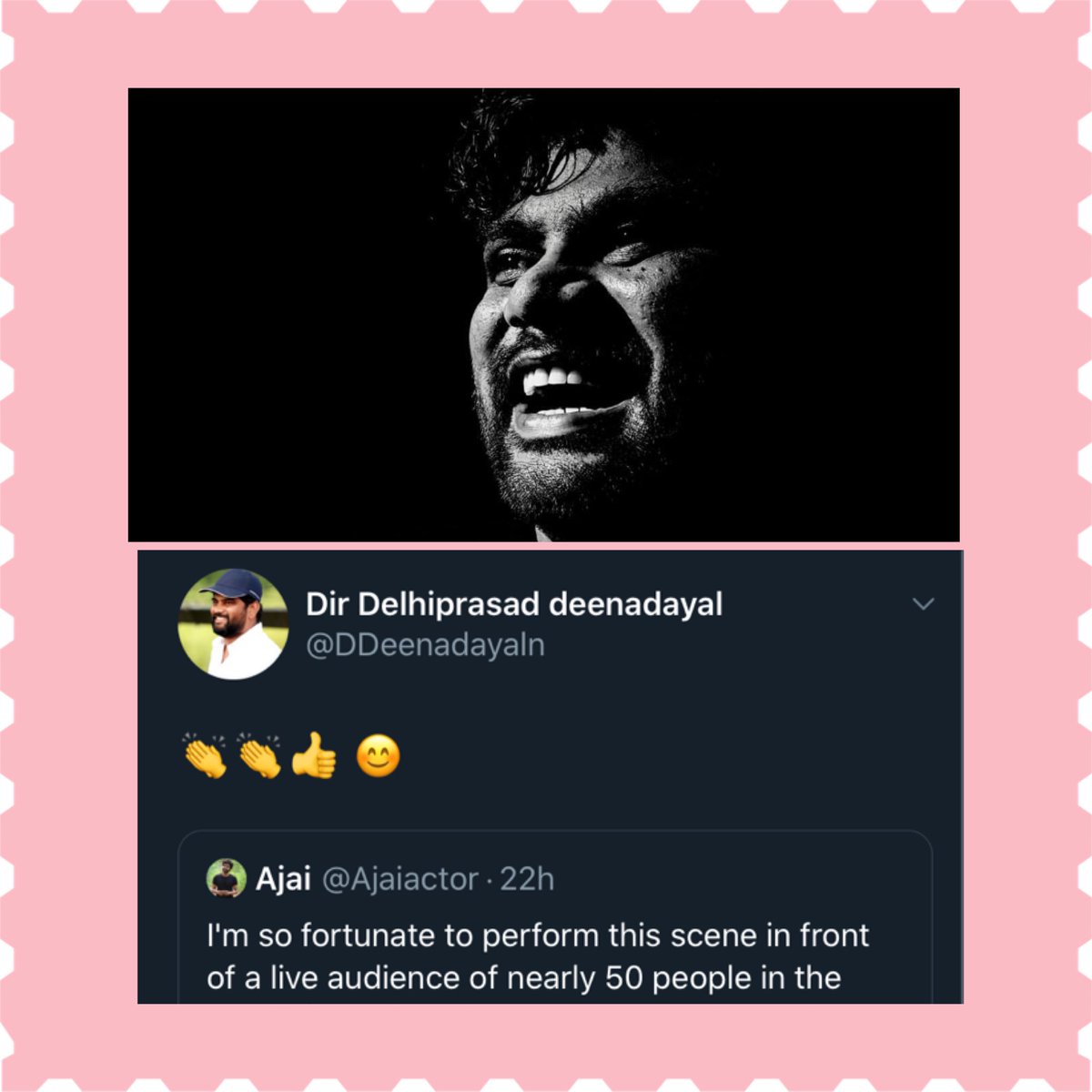 Ajaiactor's tweet photo. Thank you brother @DDeenadayaln for the love and support. ❤️ Means a lot for the small team. 😊🙏

#KaadhalumNaanum 
https://t.co/WkYeVA1muu
@Dir_SathishC @SenthilJip @Thedramaador @VishnuCithan @ShakthiArvind @Moviebuffindia @RIAZtheboss @CtcMediaboy @ganesh_madan https://t.co/YsDgQI7Y2u