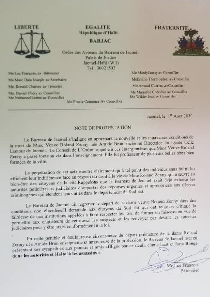 Stanleylucas01's tweet photo. Reyaksyon bawo #Jacmel #Haiti ak #RPPD apre lanmò trajik Madan #Roland Zenny nee #AmideBrun https://t.co/BGgKSGErfF
