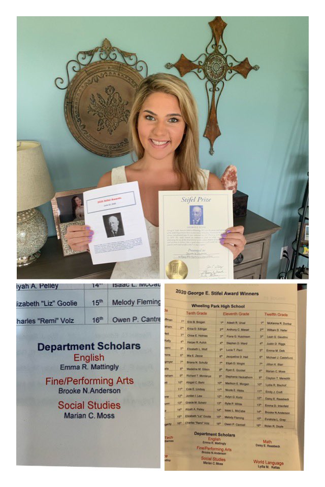 So proud of my senior! Today is graduation day &amp; she opened her mail to find she is not only a 2020 George E. Stifel Award winner, but is also named The Department Scholar for the Fine/Performing Arts category. Congratulations, <a href="/Brookenicole733/">Brooklynnn</a> !! 🤩❤️🙌🏼👩🏼‍🎓
