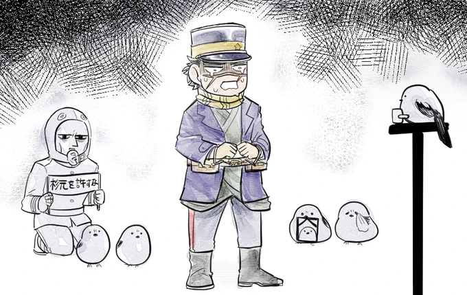 #ゴールデンカムイ版深夜の真剣お絵描き60分一本勝負
【コミック未収録】
夢オチ杉元被告 