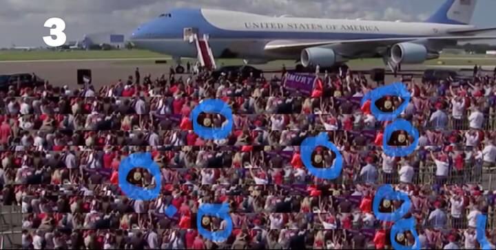 littlesoules's tweet photo. @BetteMidler Who’s the WH trying to fool?
Picture 1: Actual crowd in Tampa yesterday taken by media.
Picture 2: Image of the event released by the White House.
Pictures 3 and 4: A closer look at the Photoshop (cut and past) to make the crowd look bigger. photos borrowed fromJim(@CommentOnTWLB https://t.co/V7401O3BeW