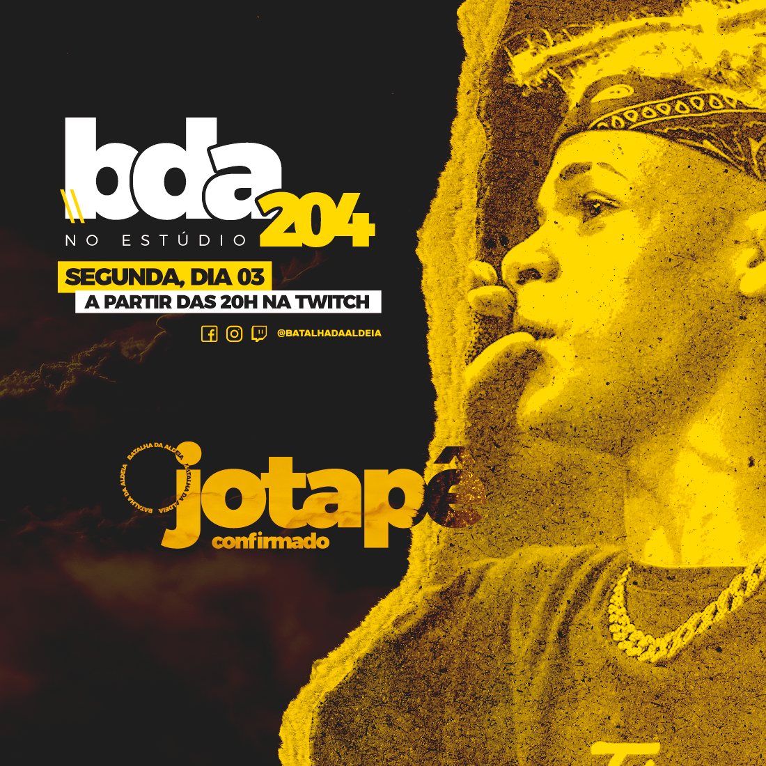 batalhadaldeia's tweet photo. SEXTO CONFIRMADO!🔥
Um dos destaques recentes da Aldeia estará presente em sua primeira edição no estúdio! Jotapê foi um dos MCs que mais surpreenderam no ano passado.
Quem acha que esse brabo leva o título?
#bda #freesstyle #bda204 #jotapenabda https://t.co/AImmnsw2VL