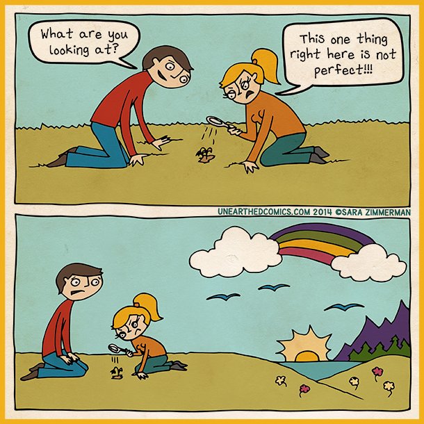 JackCanfield's tweet photo. Albert Einstein once said that “there is nothing known as "perfect"—and he was right!

Nothing will ever be perfect. So why waste your time focusing on these imperfections when you could be enjoying something beautiful right in front of you?
 
🎨: Sara Zimmerman https://t.co/zDTemUMKSE