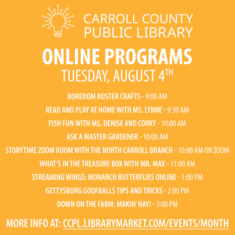 LibraryCCPL's tweet photo. Join the library here on Facebook every day of the week for online programming! Take a look at what is coming up this week. 8/3 - 8/9 https://t.co/5AhF8misIY https://t.co/yoicxAJe33