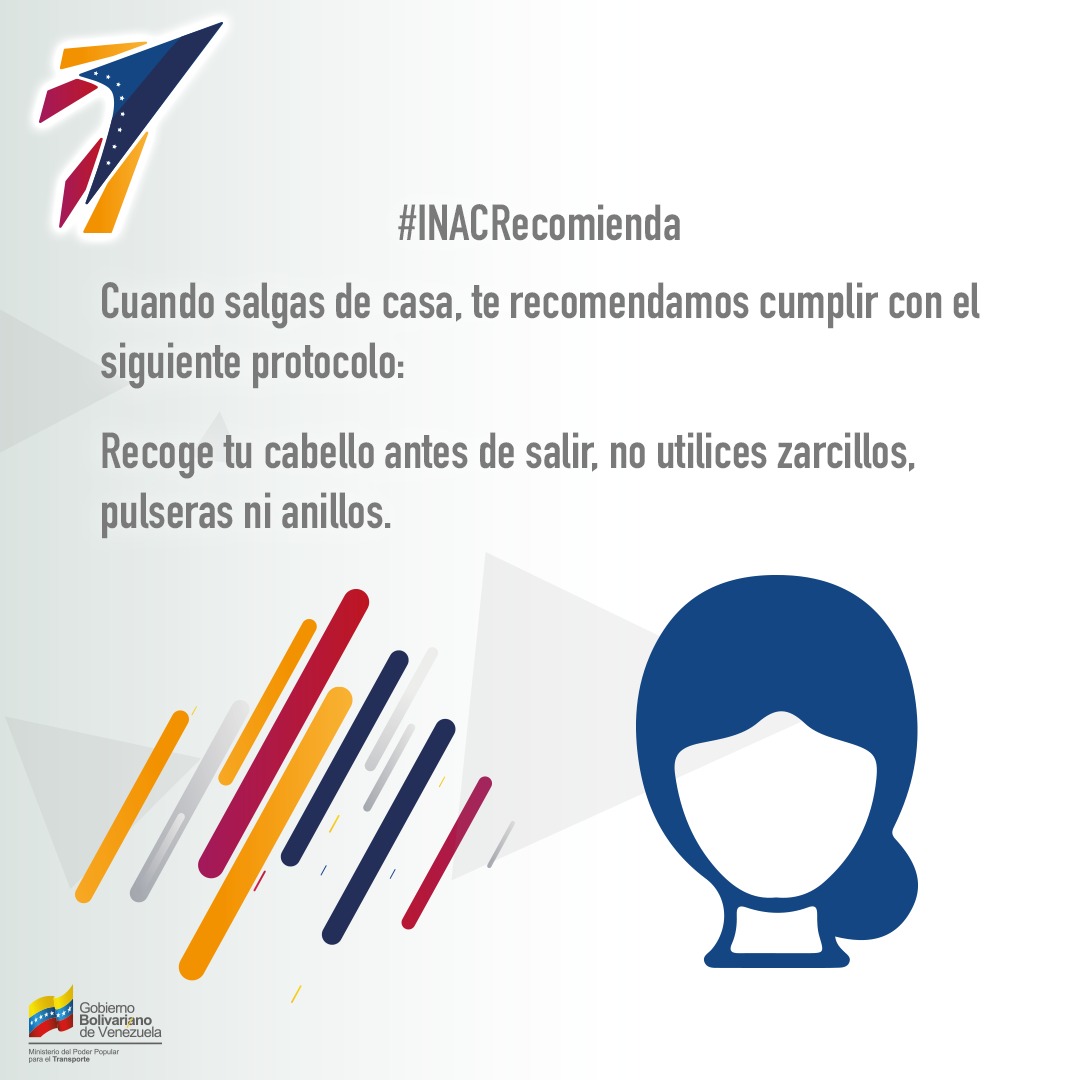 inac_ve's tweet photo. #INACTeRecomienda || Recuerda que si es necesario salir de tu casa debes cumplir con ciertos protocolos. Recoge tu cabello, evita utilizar zarcillos, pulseras o anillos; estos pueden ser focos para contraer el Covid-19. 

#LaPrevenciónEsLaClave https://t.co/YLwcT06z8t