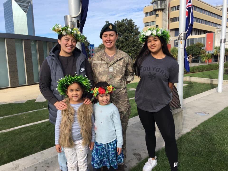 ray_kareko's tweet photo. Comd SM MiD - Te epetoma o te reo o to tatou tupuna. In celebration of Cook Islands language week, two soldiers from LMC volunteered to represent by raising the flags of the Cook Islands and NZ in Palmerston North.
#pacificastrong
#force4families
#trustedpacificpartner https://t.co/J3eMm3rQvN