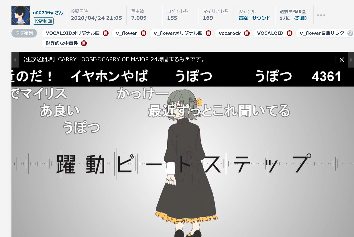 Fty 躍動ビートステップ ニコニコ動画 7 000再生突破 Youtubeだけでなくニコニコ動画でもたくさん聴いて下さってありがとうございます 特に 感想を下さったり広めて下さるフォロワーの皆様もありがとうございます Vocaloid V Flower