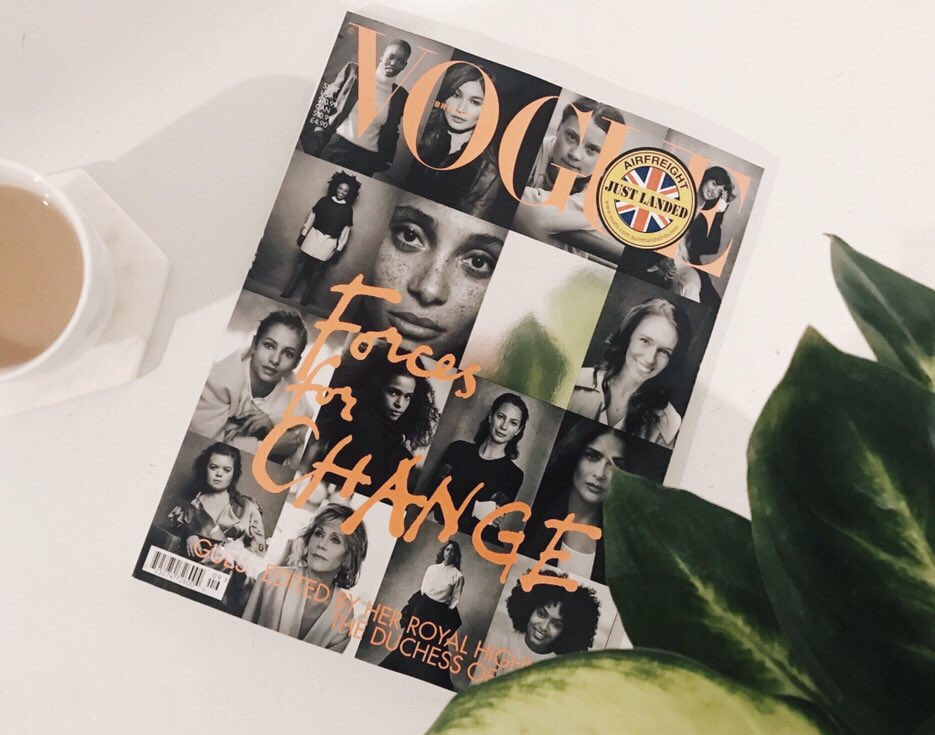 happy one year since #ForcesForChange came out! The fastest selling Vogue issue, sold out in just 10 days & winner of Diversity Initiative of the Year 🥳 #InspiredByMeghan