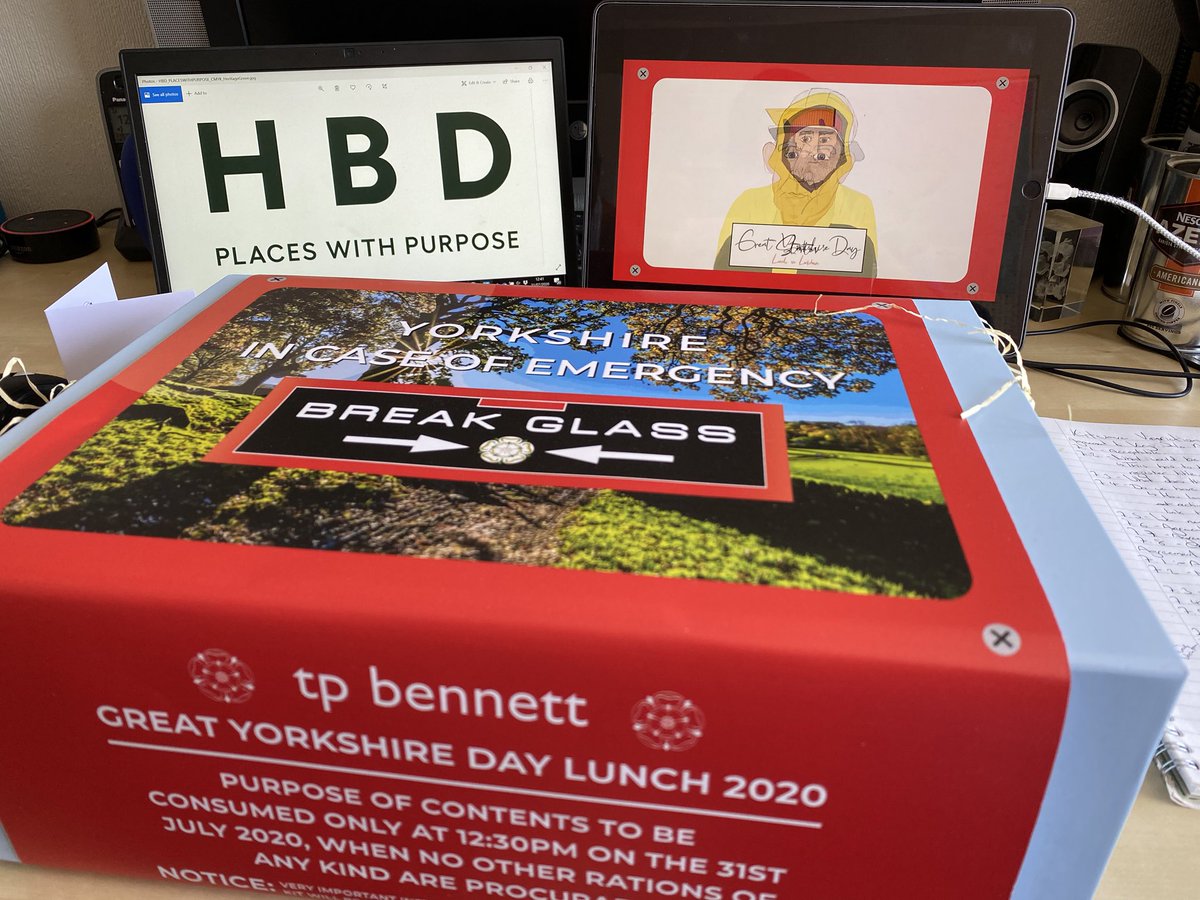 SyRoss32's tweet photo. A big thank you to @tpbennettllp for my box o’ Yorkshire and their #YorkshireDay video to brighten up Friday afternoon. Missing one of my favourite events in the calendar but an a appearance from Barry Rutter always raises a smile #hbd @hbdplaces https://t.co/3KB2poFIX9