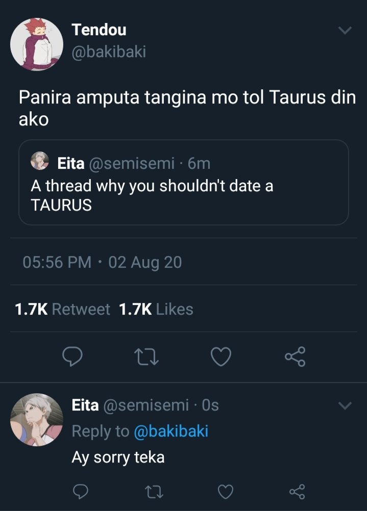 mikachiato's tweet photo. 34. 

Pota Taurus ako at nanggaling din ako sa Adu huwag kayo maniwala diyan kay Semi #TaurusFTW https://t.co/DWa5rzXQgT