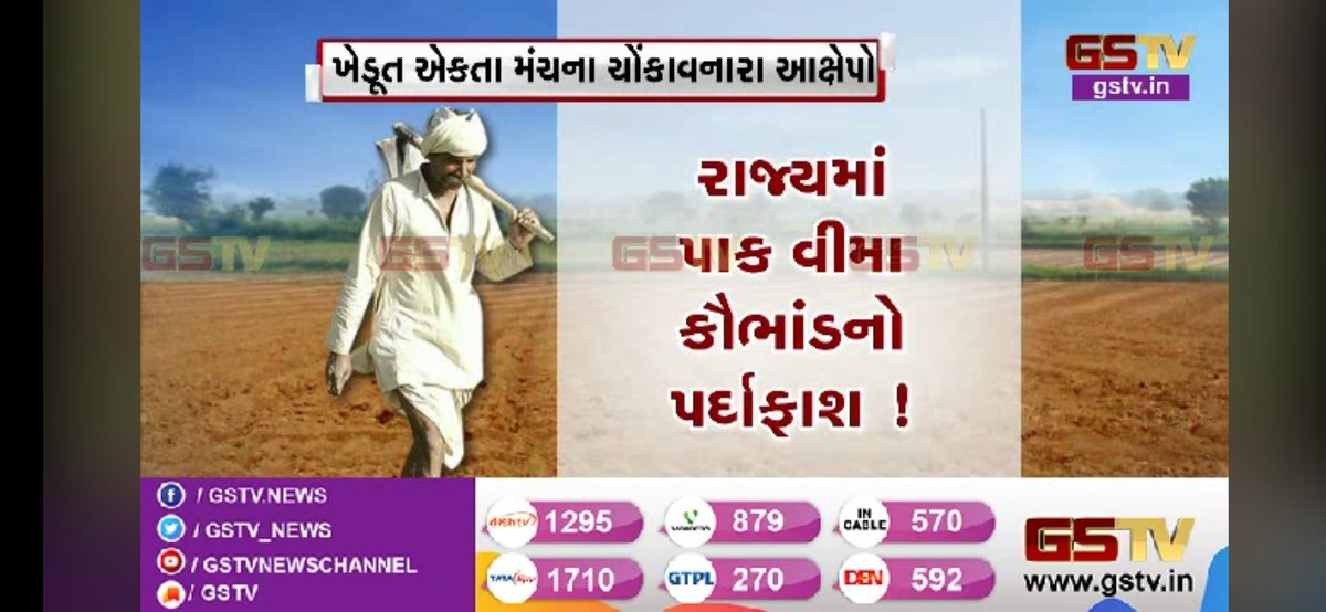 રાજ્યમાં કૌભાંડીઓ એ લોકોનું પેટ ભરનારા ખેડૂતોને પણ ના છોડ્યા.ખેડૂતોના હકનો પાકવિમો ચાઉં કરી ગયાં.ગતિશીલ ગુજરાતમાં ખેડૂતોને લૂંટનારા બેફામ છે જ્યારે સરકાર લાચાર છે."#પાકવિમો લૂંટાયો"
<a href="/vijayrupanibjp/">Vijay Rupani Memorial</a> 
<a href="/rcfalduofficial/">RC Faldu</a> 
@sagar45rabari 
<a href="/Bjp4Namo/">BjpGujarat</a> 
<a href="/paresh_dhanani/">Paresh Dhanani</a> 
<a href="/INCGujarat/">Gujarat Congress</a>