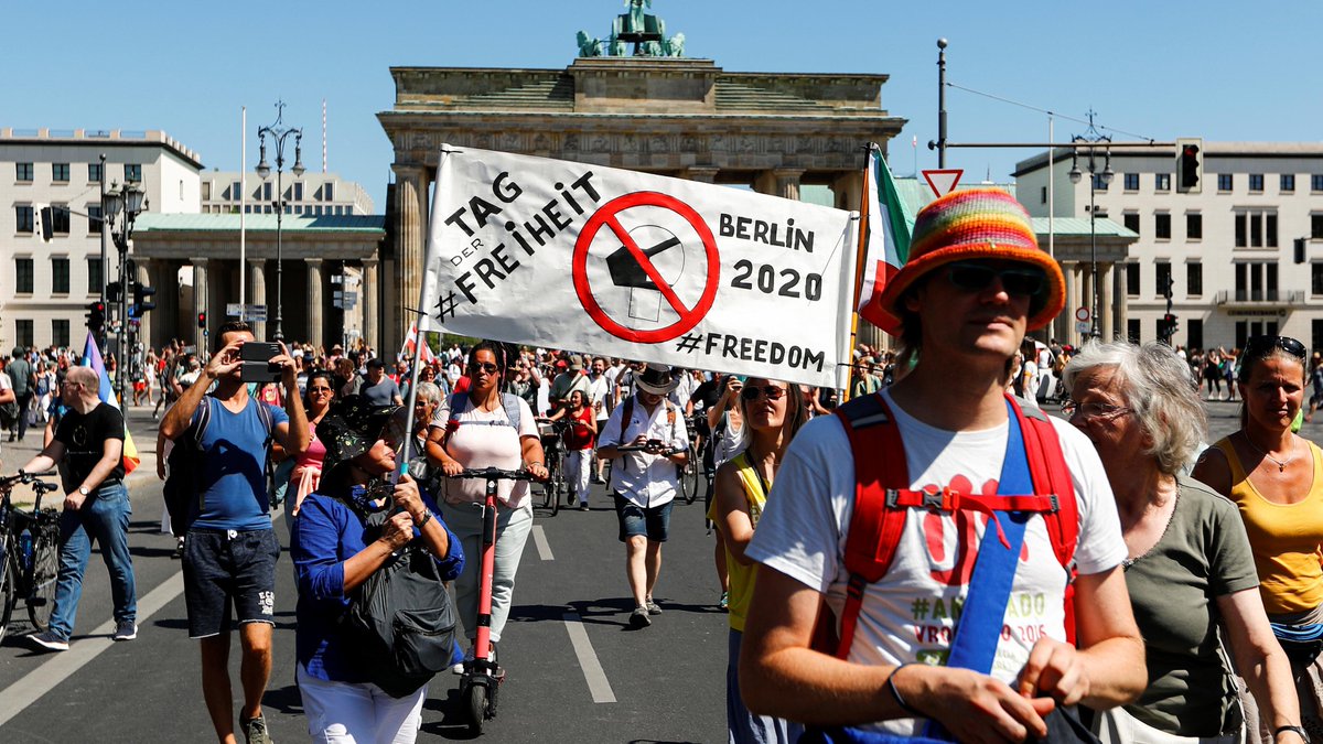 Here are some of the folks at the Berlin demo yesterday, who the  @nytimes wants you to believe are "neo-Nazis."