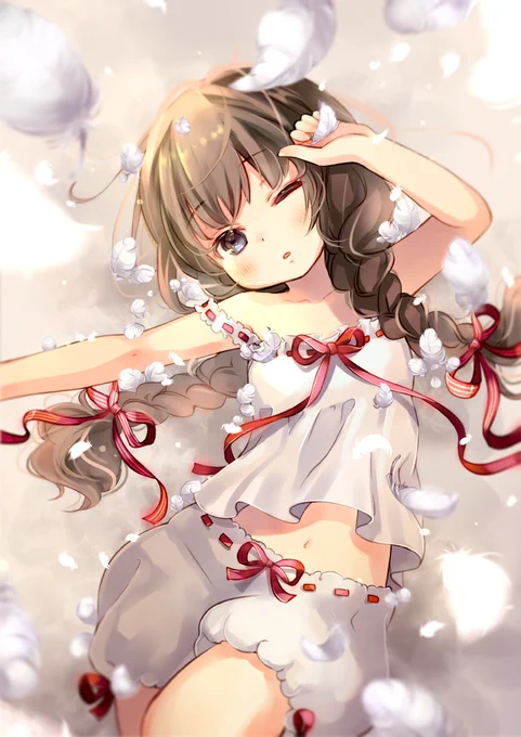 #パンツの日
ドロワーズだけど。
この絵をツイッターにのっけると大体ヘソのところをサムネイルにされるんだけど、今回はどうだろう。。。 