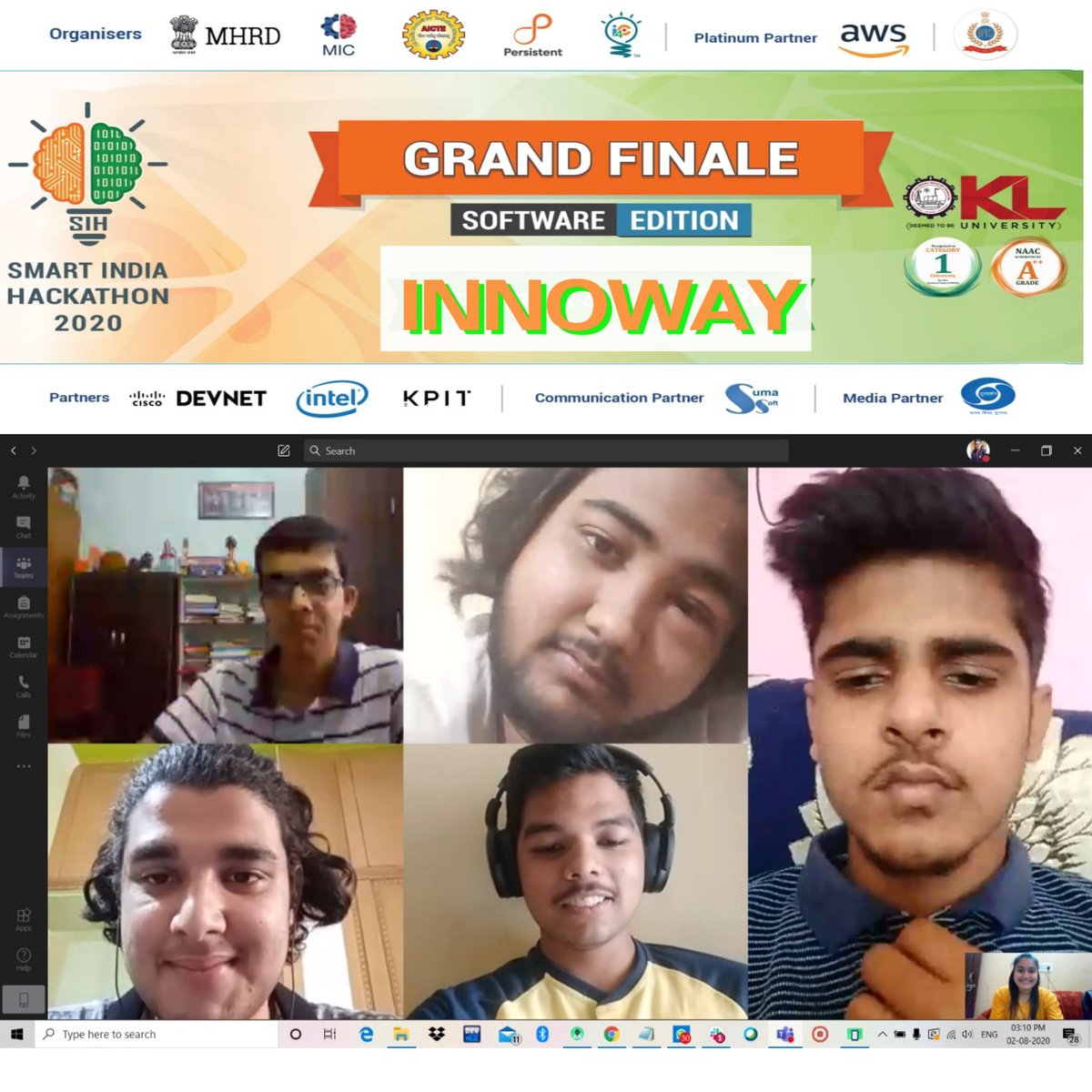 amrita_panth's tweet photo. Team INNOWAY 
Its really Very Enriching experience that we are getting .
Thankyou @SIH_2020 https://t.co/lwIQWkaXrP