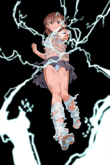 落ちながらレールガンを打つ御坂美琴ちゃんです(*'-`)リョナ絵ではないですがどうしても美琴ちゃんをデジタルで描いてみたかったので 
