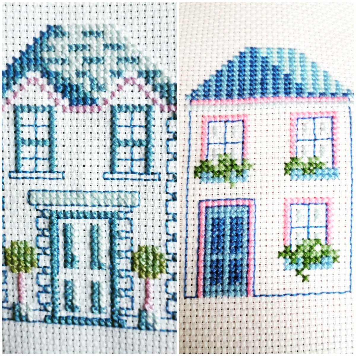 by_maxine's tweet photo. Happy Sunday!
Here are two houses I stitched this week whilst hiding from the hot sun. π
#HandcraftedByMaxineB #supportsmallbusiness #ChooseHandcrafted #Crossstitch #Handmade #DMfororders #craftersoftwitter #newhome #handmadecards #newhouse https://t.co/kPQssSOkBF