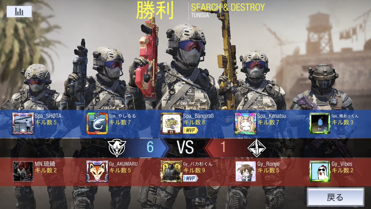 CODm_Kiill's tweet image. 8/1(土)  スクリム  Sparklersクラン様
@codm_spa

GGLルール
結果
▷ ハードポイント  230-250  敗北
▶︎サーチ                 1-6    敗北
▷ドミネーション   200-182  勝利

スクリムお疲れ様でした！
Sparklersクランの皆様ありがとうございました！また機会があればよろしくお願い致します🙇‍♀️