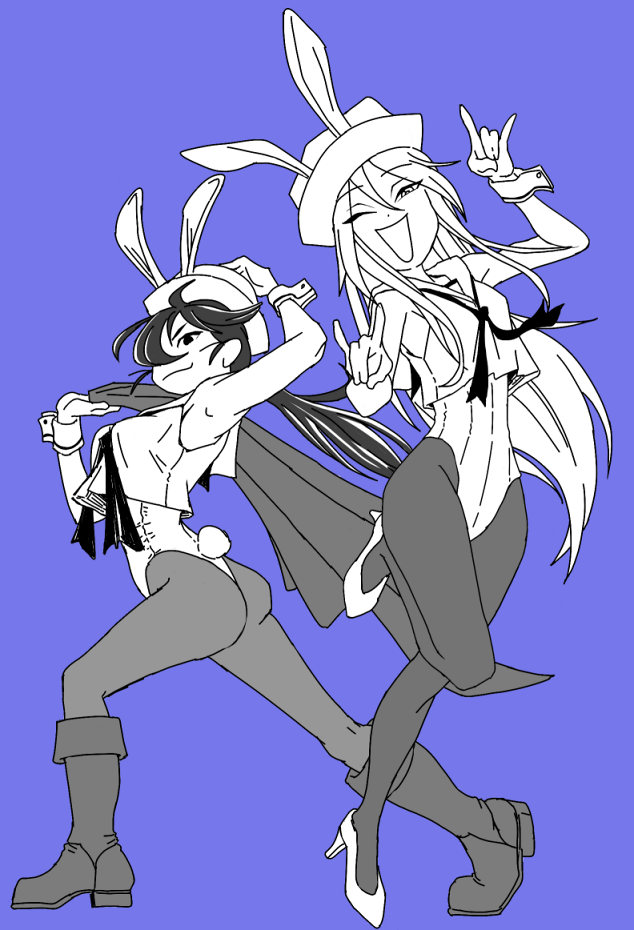 「#バニーの日 らしいのでいつか描いたお銀&フリントさん再掲しときますね 」|ロスミノのイラスト