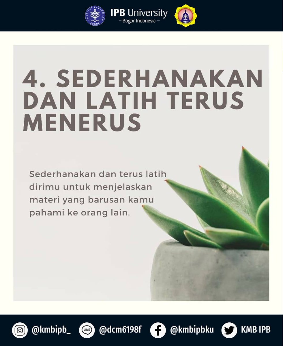 KMBIPB's tweet photo. Nah untuk itu diperkenalkan Teknik Feynman atau Feynman Technique sebagai metode belajar cepat menguasai suatu topik. Mau tau metodenya seperti apa? Yuk swipe untuk mengetahui metodenya!
Sumber: https://t.co/dAYiaj0TXW dan https://t.co/5DpJkx1Ipf

#TheMoreYouKnow⠀
#EduPostKMBIPB https://t.co/t3gNrmZ7Tp