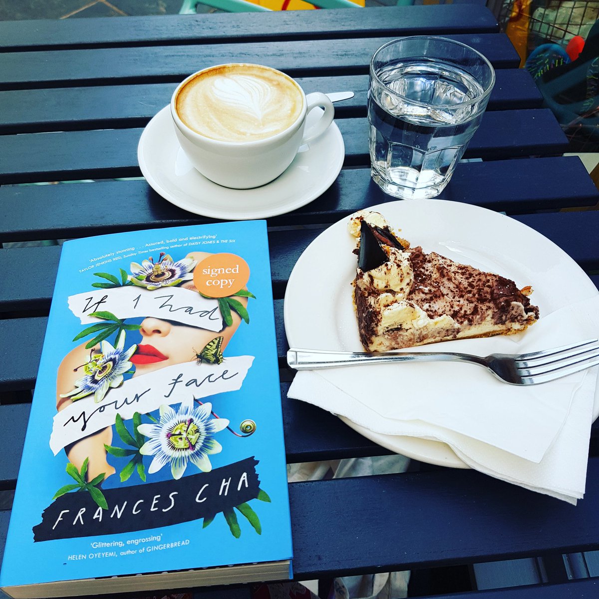 laurabesley's tweet photo. First time in a #bookshop or #cafe for 6 months! Bought a #signedcopy of #IfIHadYourFace by @Frances_H_ from @Waterstones  and #coffee and #cake from a local cafe. 📚☕🍰😊
#book #booklove #amreading #BAMEauthor #2020debuts https://t.co/mOLIBeb5g5