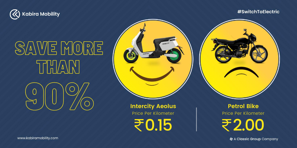KabiraMobility's tweet photo. No more spending on Petrol, Say Hello to #EV
Save your pocket and save the environment โป๏ธ
Make a #smartchoice with #kabiramobility
Link in Bio
#electricbikes #futureofmobility #ev #colour #ClassicGroup #kabiramobility #HelloEV #urbanmobility #greenindia #gogreen #smartindia https://t.co/OuJVZMKM1i
