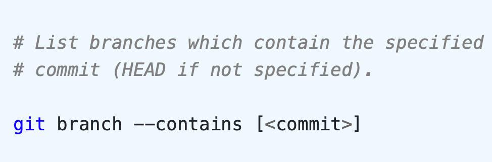 RiccardoOdone's tweet photo. #Git #GitTip #Programming
List branches which contain the specified commit (HEAD if not specified). https://t.co/dPNVPItU7M